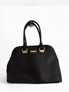 Aldo Black Dome Tote with Gold Hardware